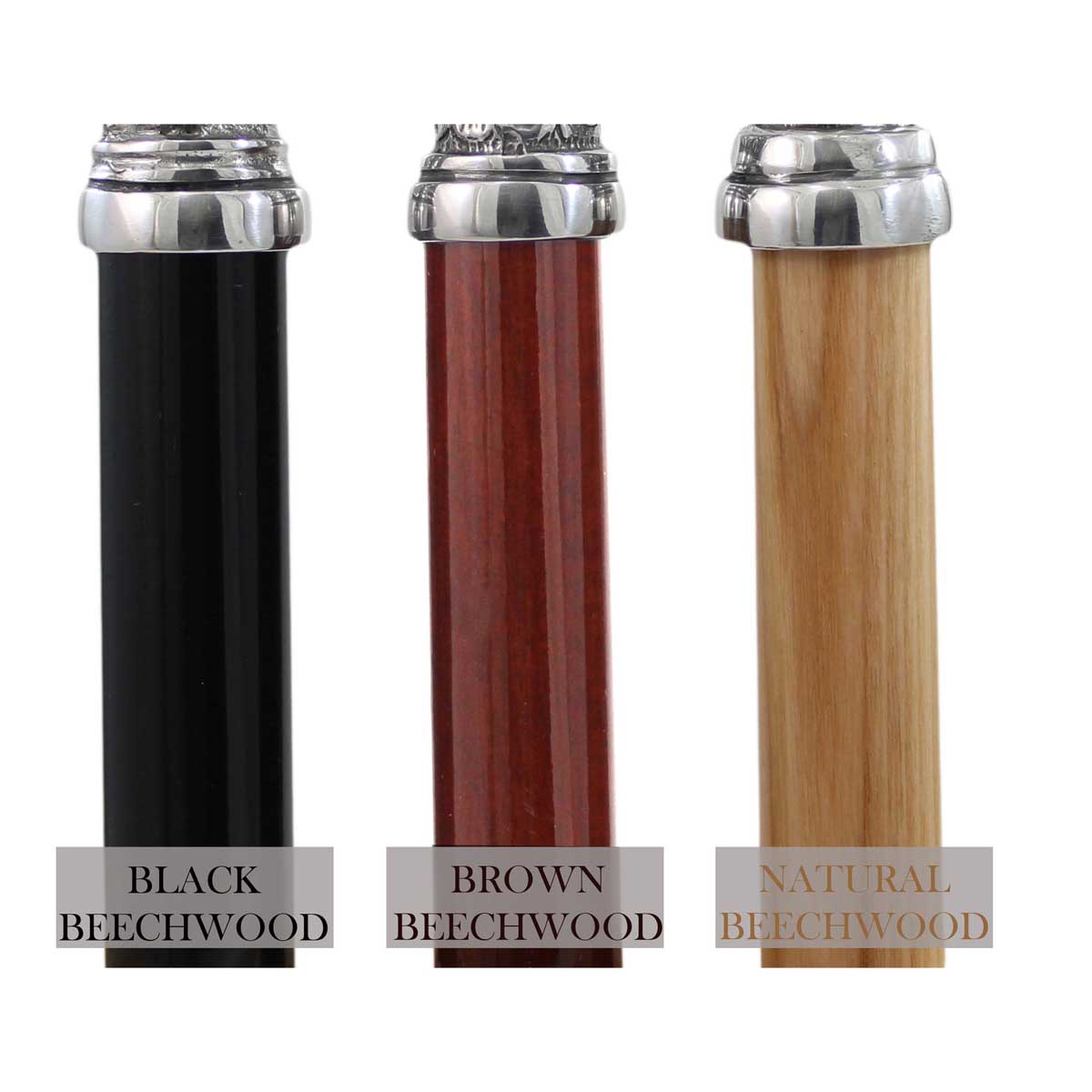 Custom Beechwood and Solid Pewter Pomerian Dog Cane or Walking Stick