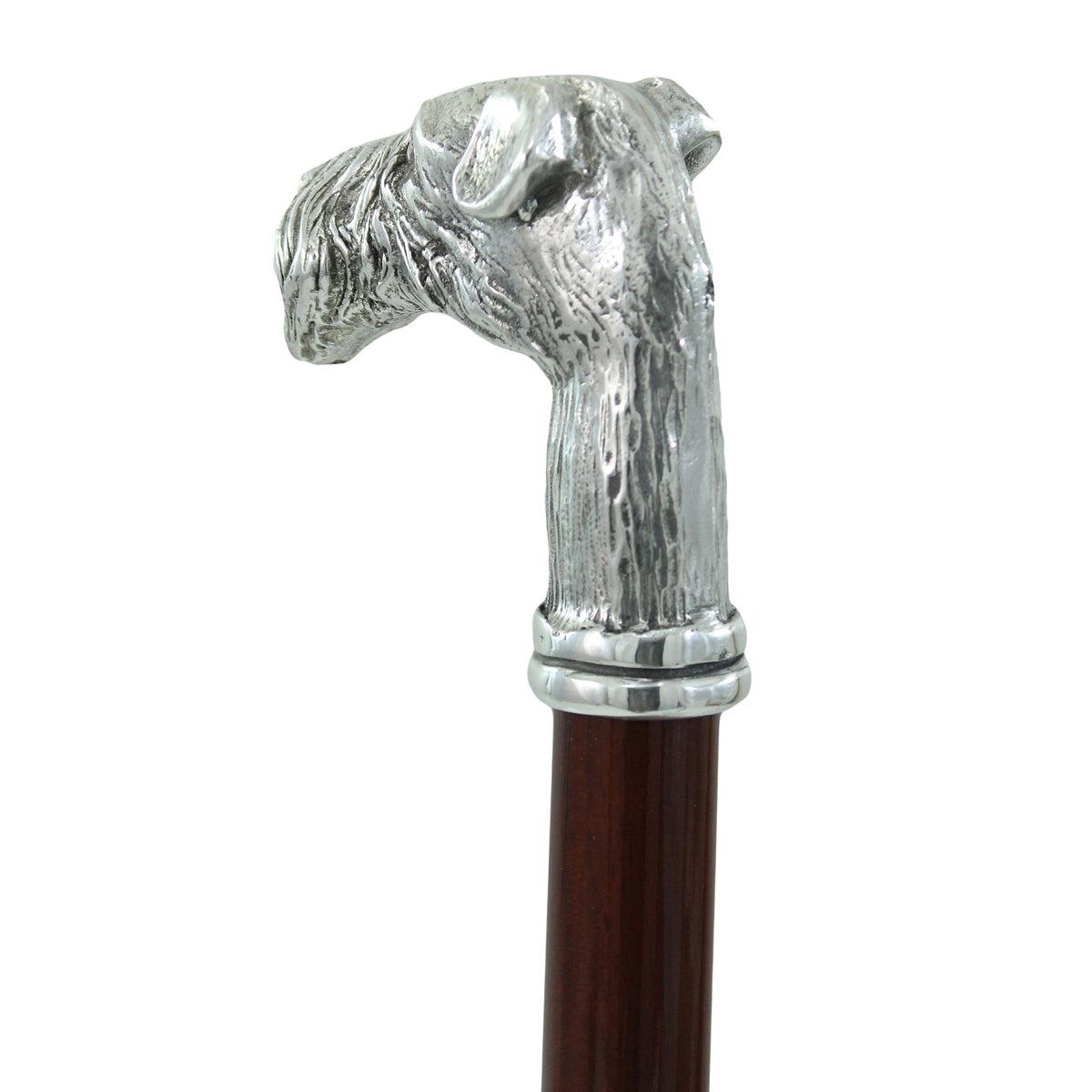 Custom Fox Terrier Dog Handle Cane Or Walking Stick Handmade In Italy