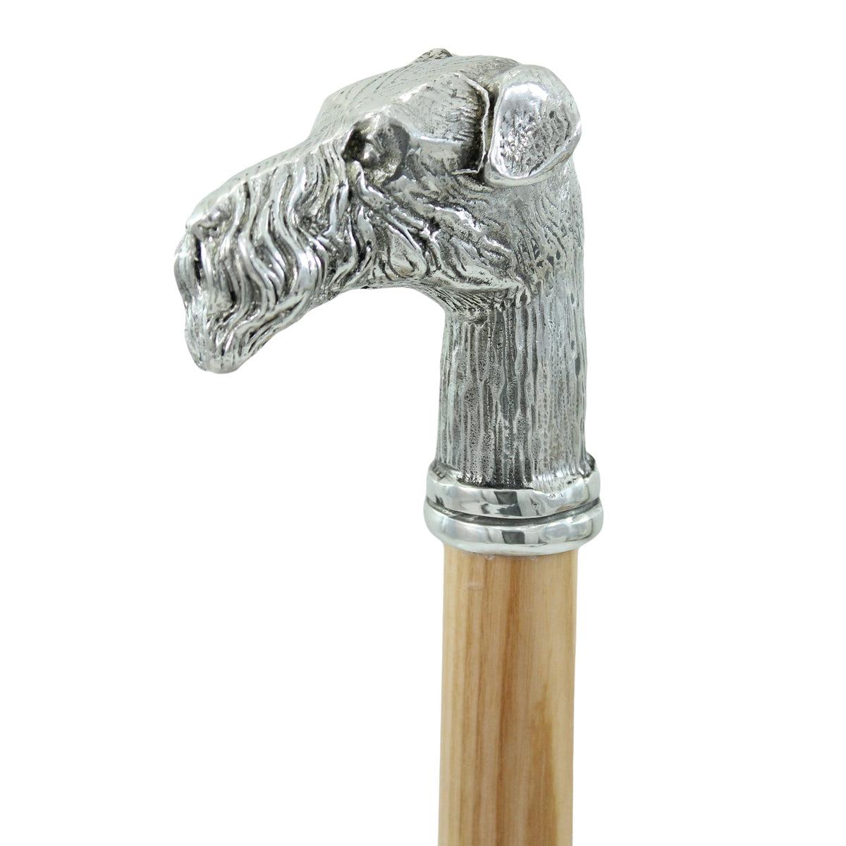 Custom Fox Terrier Dog Handle Cane Or Walking Stick Handmade In Italy