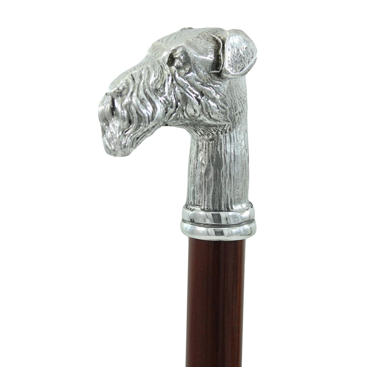 Custom Fox Terrier Dog Handle Cane Or Walking Stick Handmade In Italy