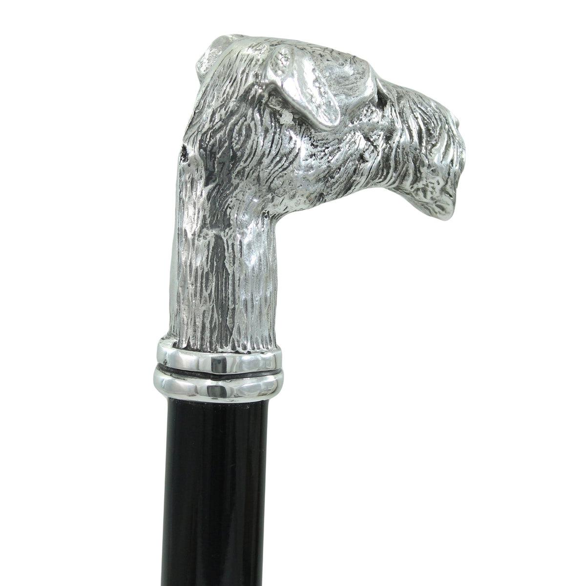 Custom Fox Terrier Dog Handle Cane Or Walking Stick Handmade In Italy