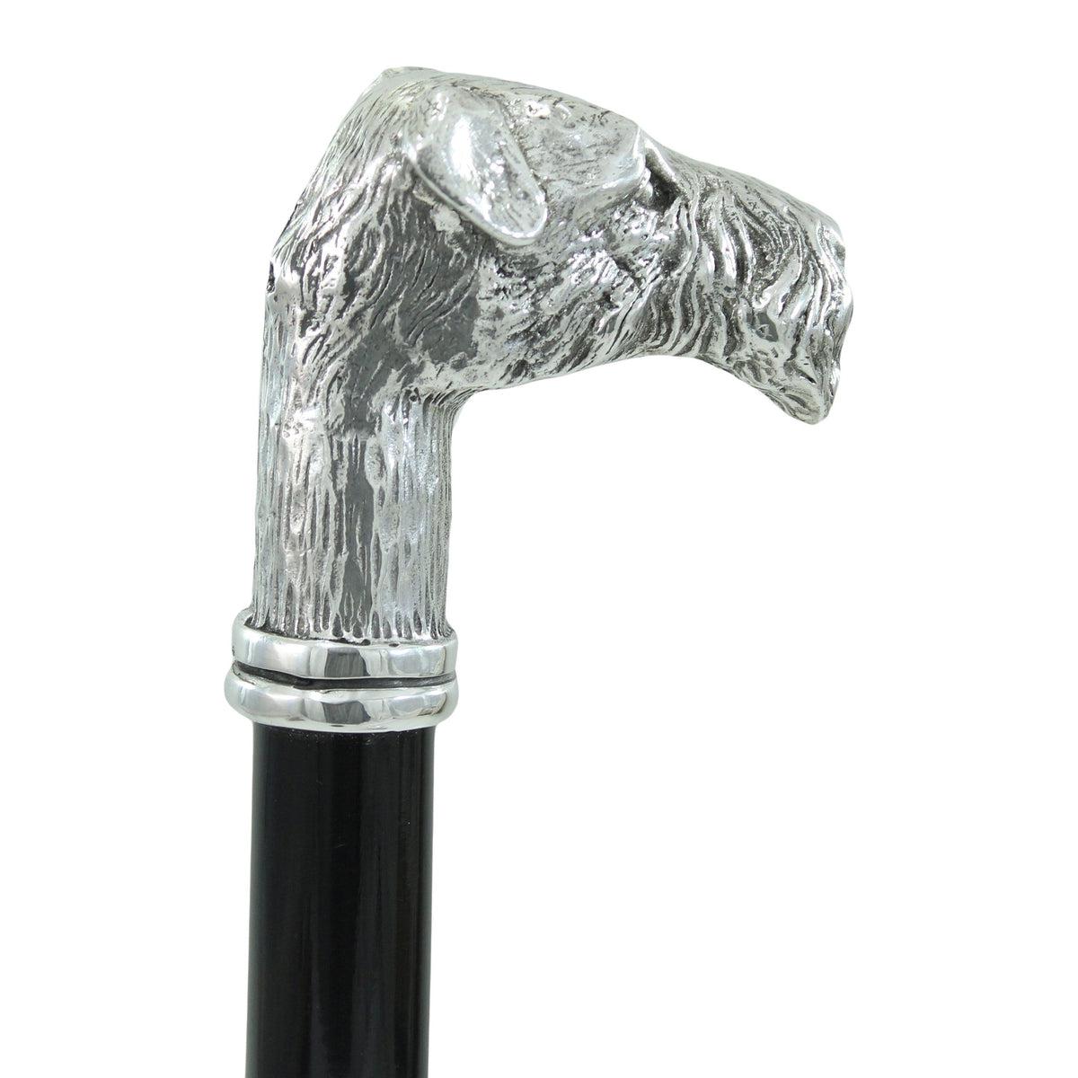 Custom Fox Terrier Dog Handle Cane Or Walking Stick Handmade In Italy