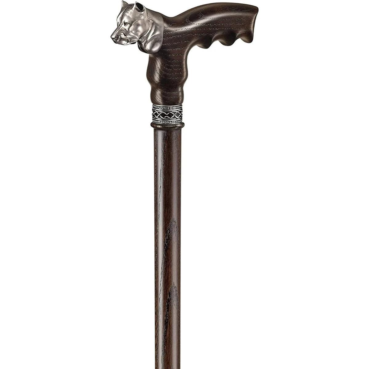 Custom Handmade Wooden Pit Bull Cane Or Walking Stick