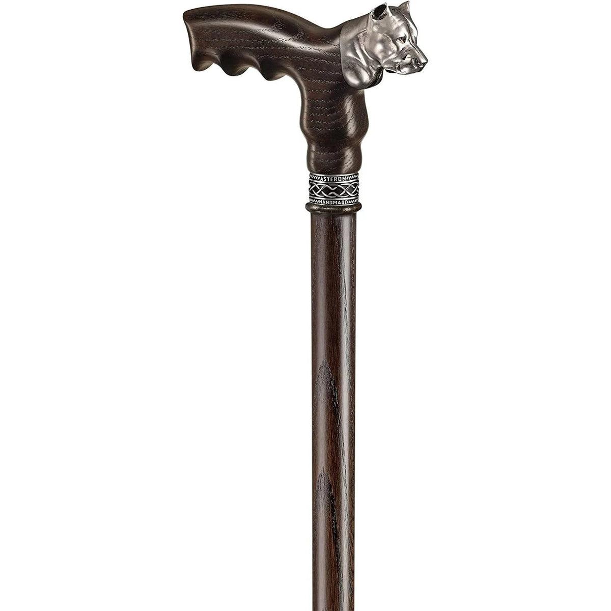 Custom Handmade Wooden Pit Bull Cane Or Walking Stick
