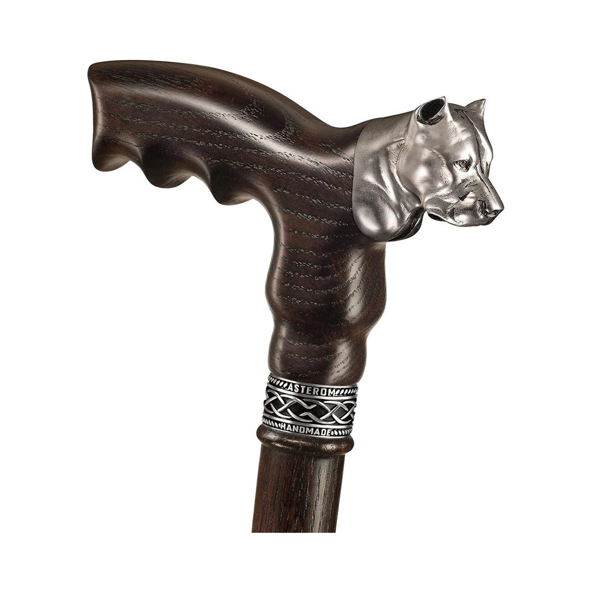 Custom Handmade Wooden Pit Bull Cane Or Walking Stick