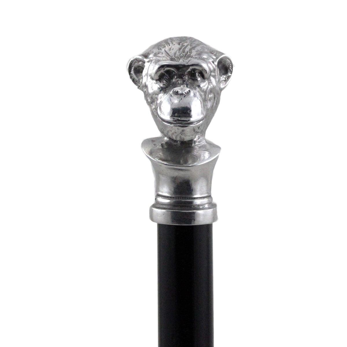 Custom Made Pewter Monkey Cane or Walking Stick