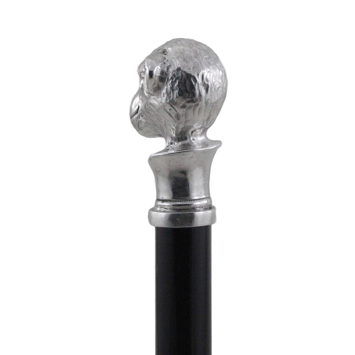 Custom Made Pewter Monkey Cane or Walking Stick