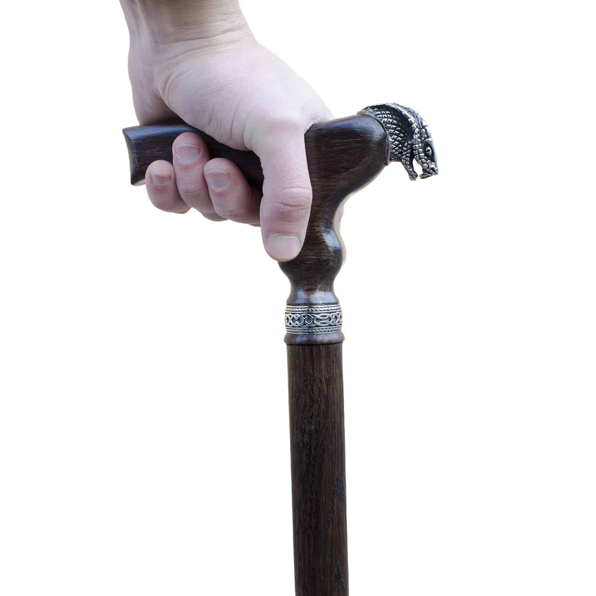 Custom Made Wooden Cobra Snake Cane or Walking Stick