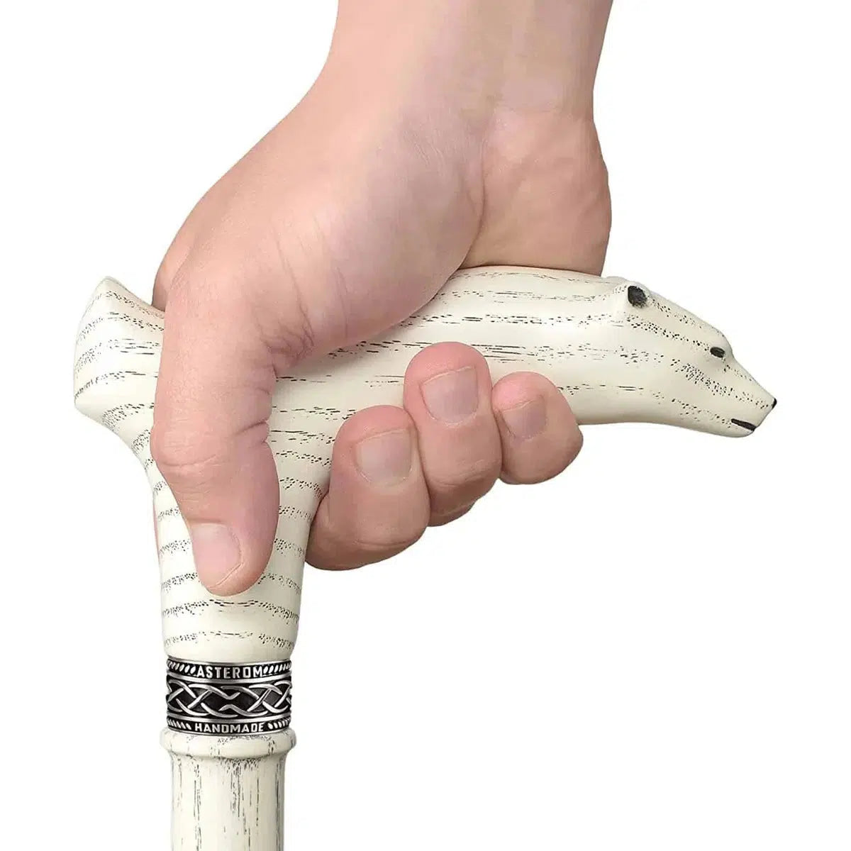Custom Made Wooden Polar Bear Cane Or Walking Stick