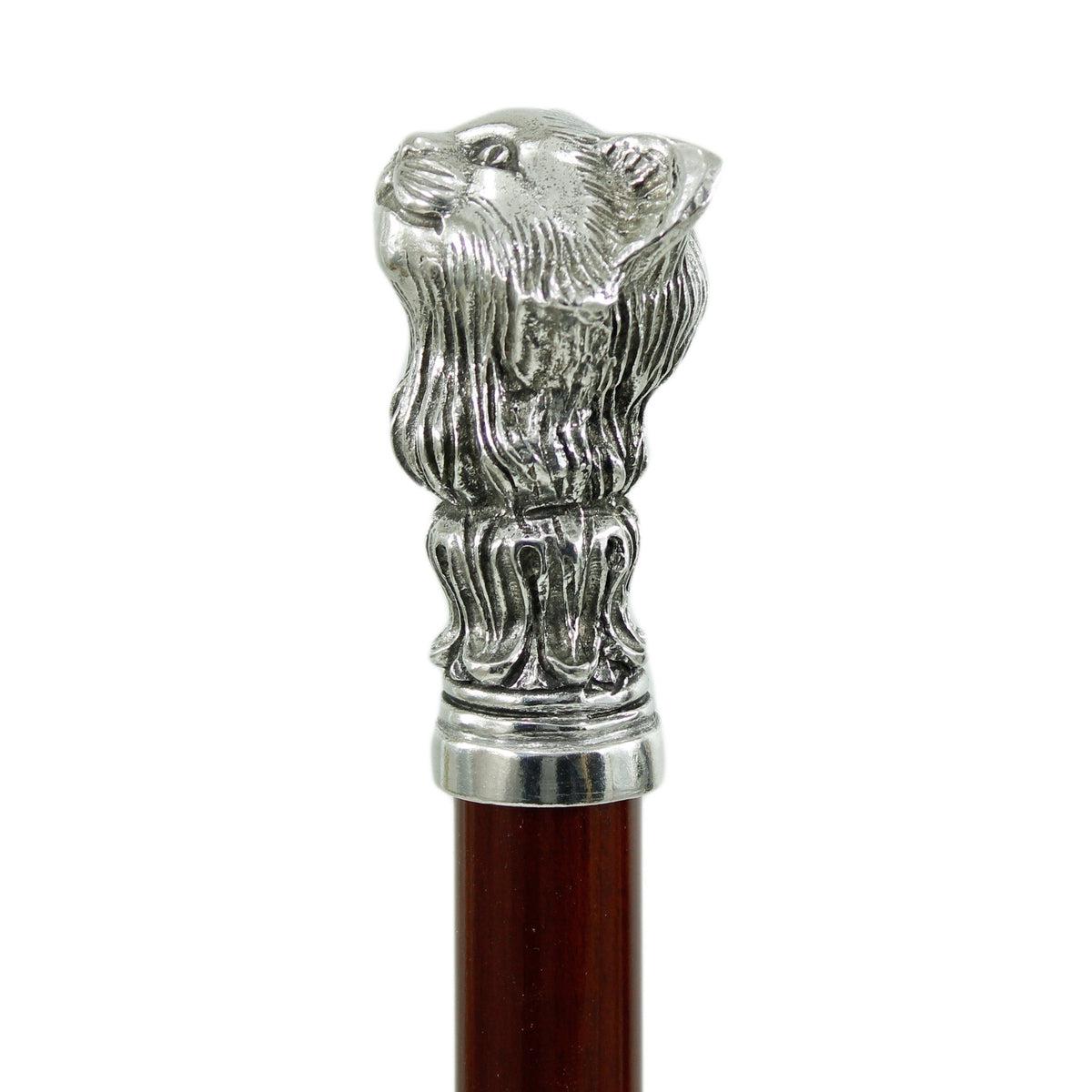 Custom Pewter Cat Cane Or Walking Stick Handmade in Italy