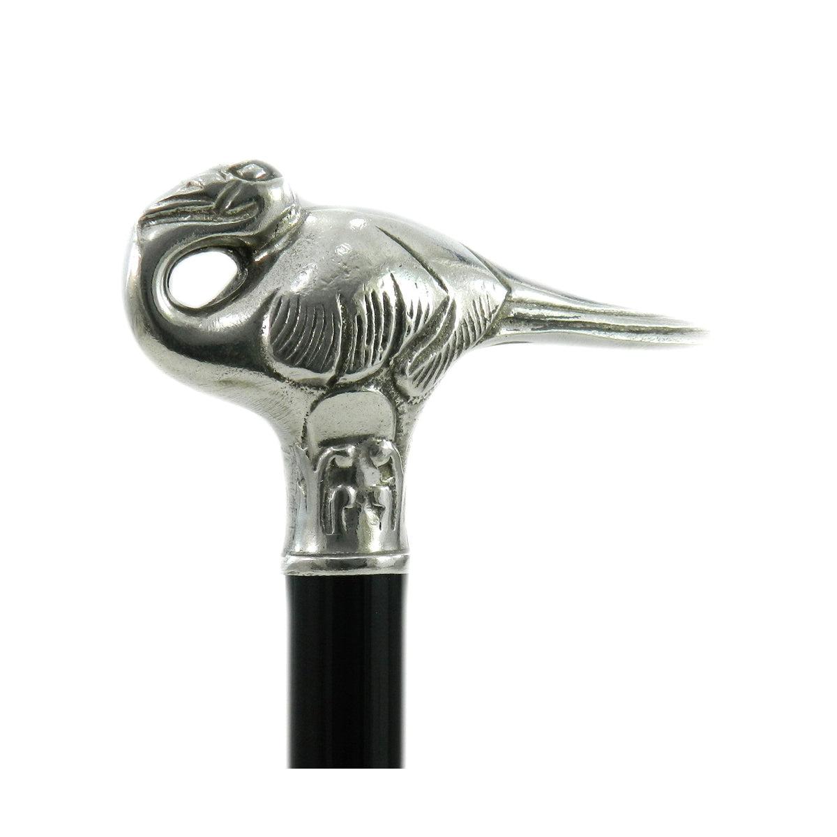 Custom Pewter Poirot Swan Cane Handle or Walking Stick