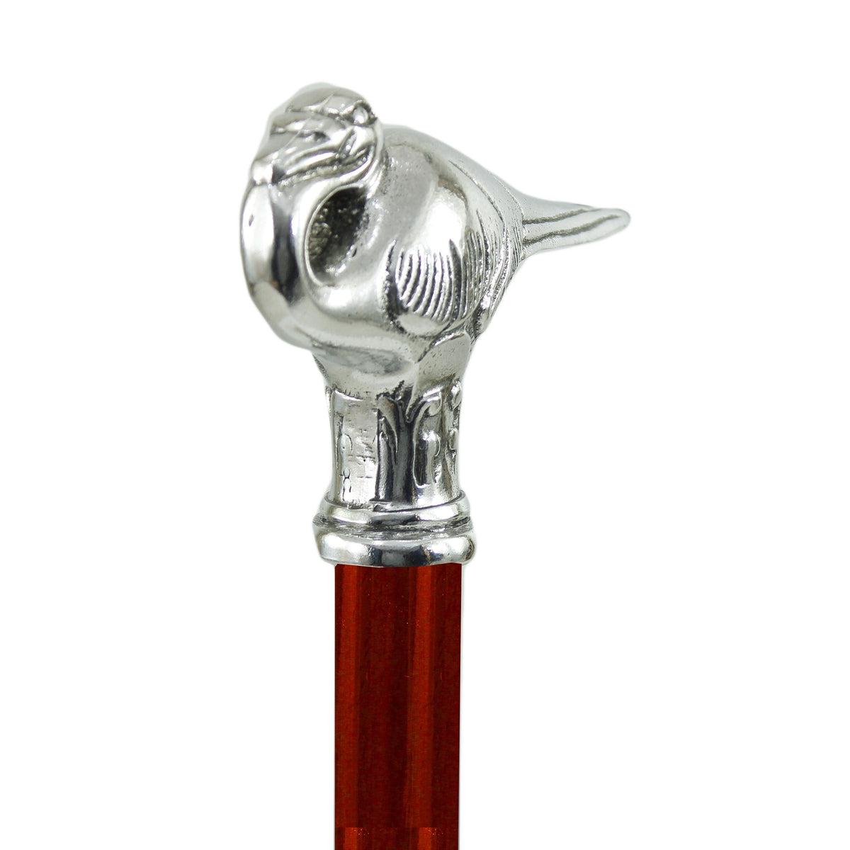 Custom Pewter Poirot Swan Cane Handle or Walking Stick