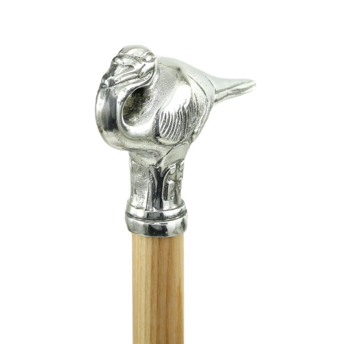 Custom Pewter Poirot Swan Cane Handle or Walking Stick