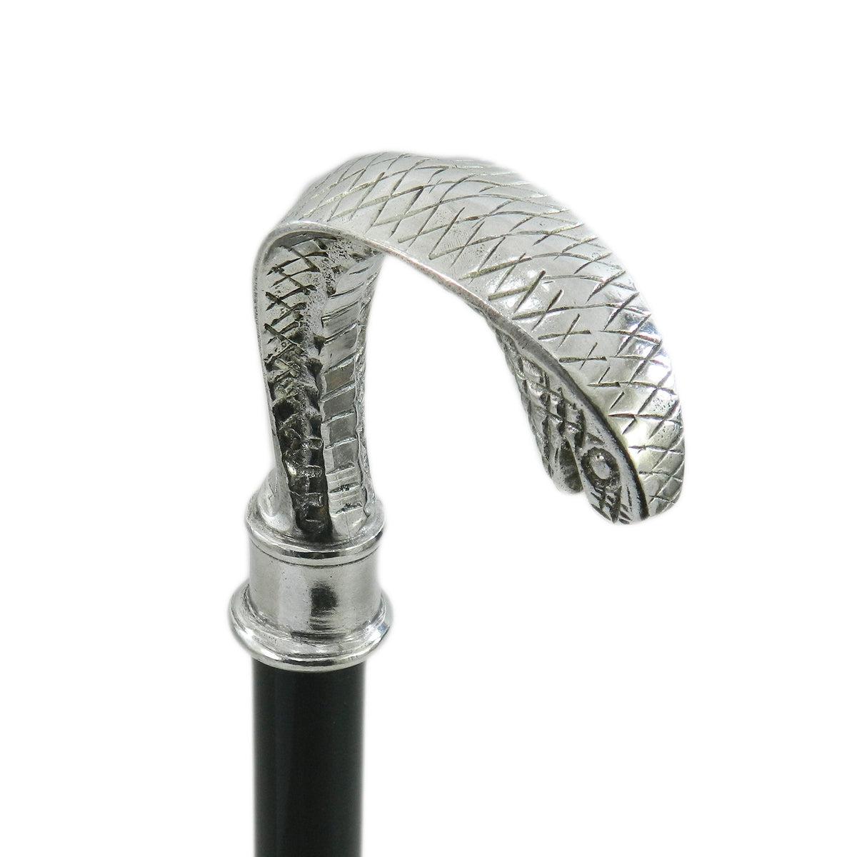 Custom Pure Pewter Cobra Head Walking Stick