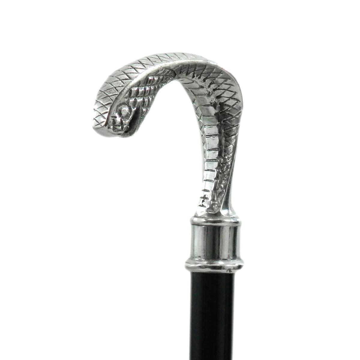 Custom Pure Pewter Cobra Head Walking Stick