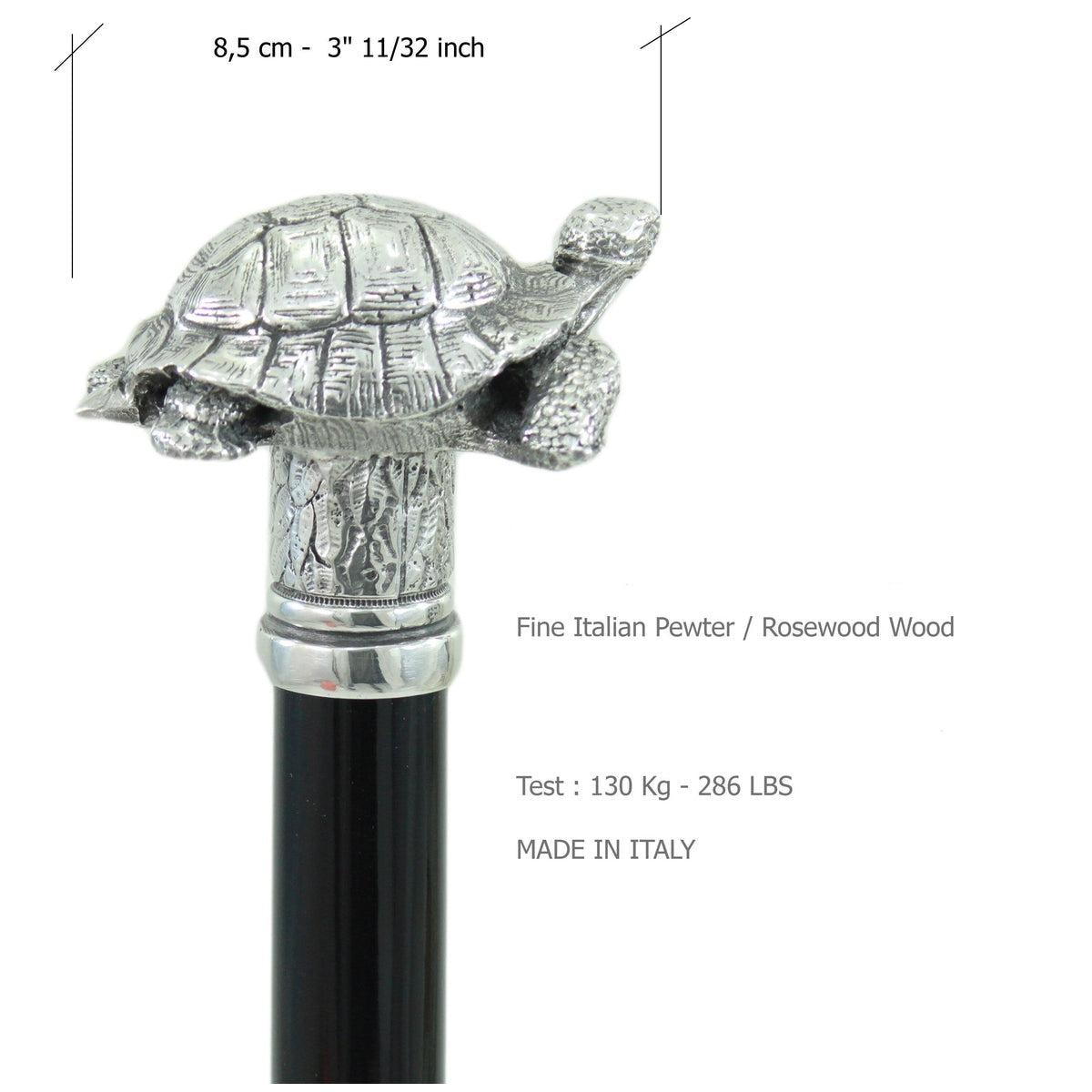 Custom Pure Pewter Turtle Walking Stick