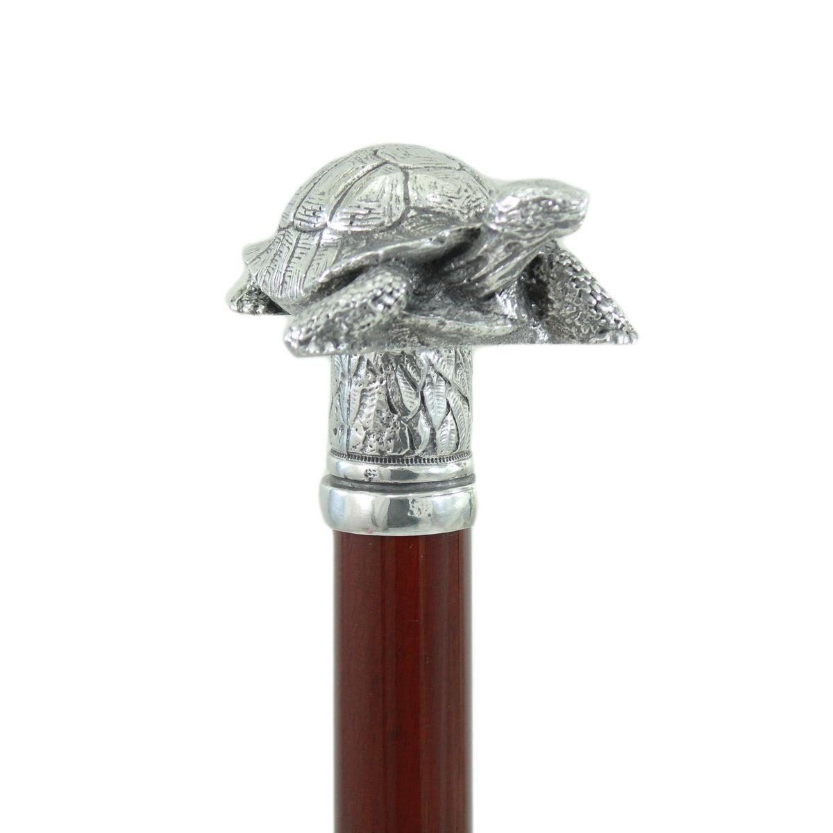 Custom Pure Pewter Turtle Walking Stick
