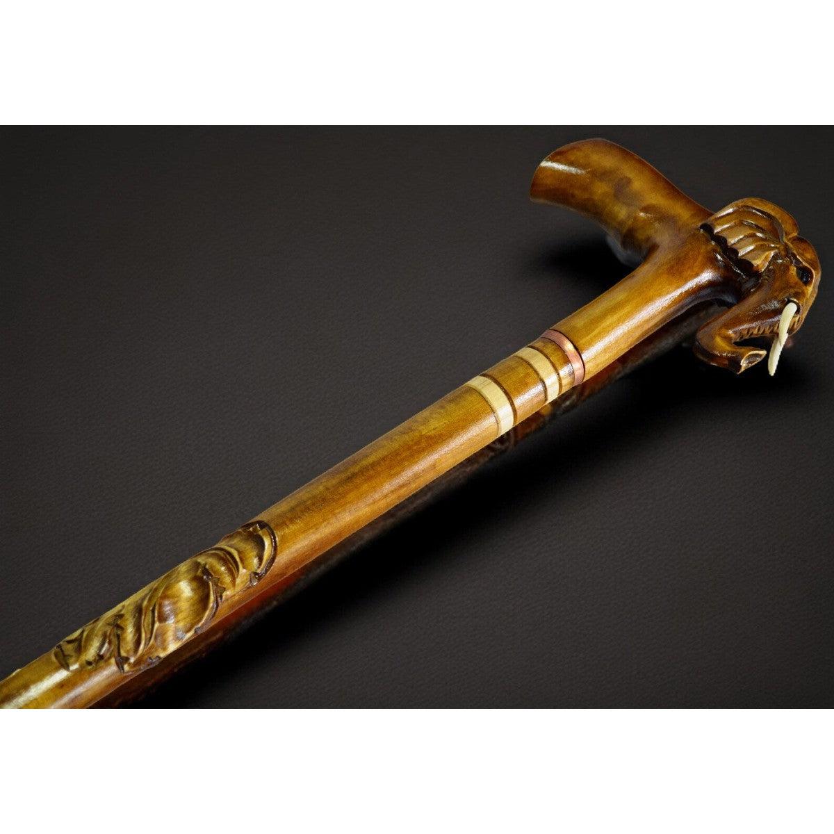 Elephant Majesty: Elegant Handcrafted Wooden Cane