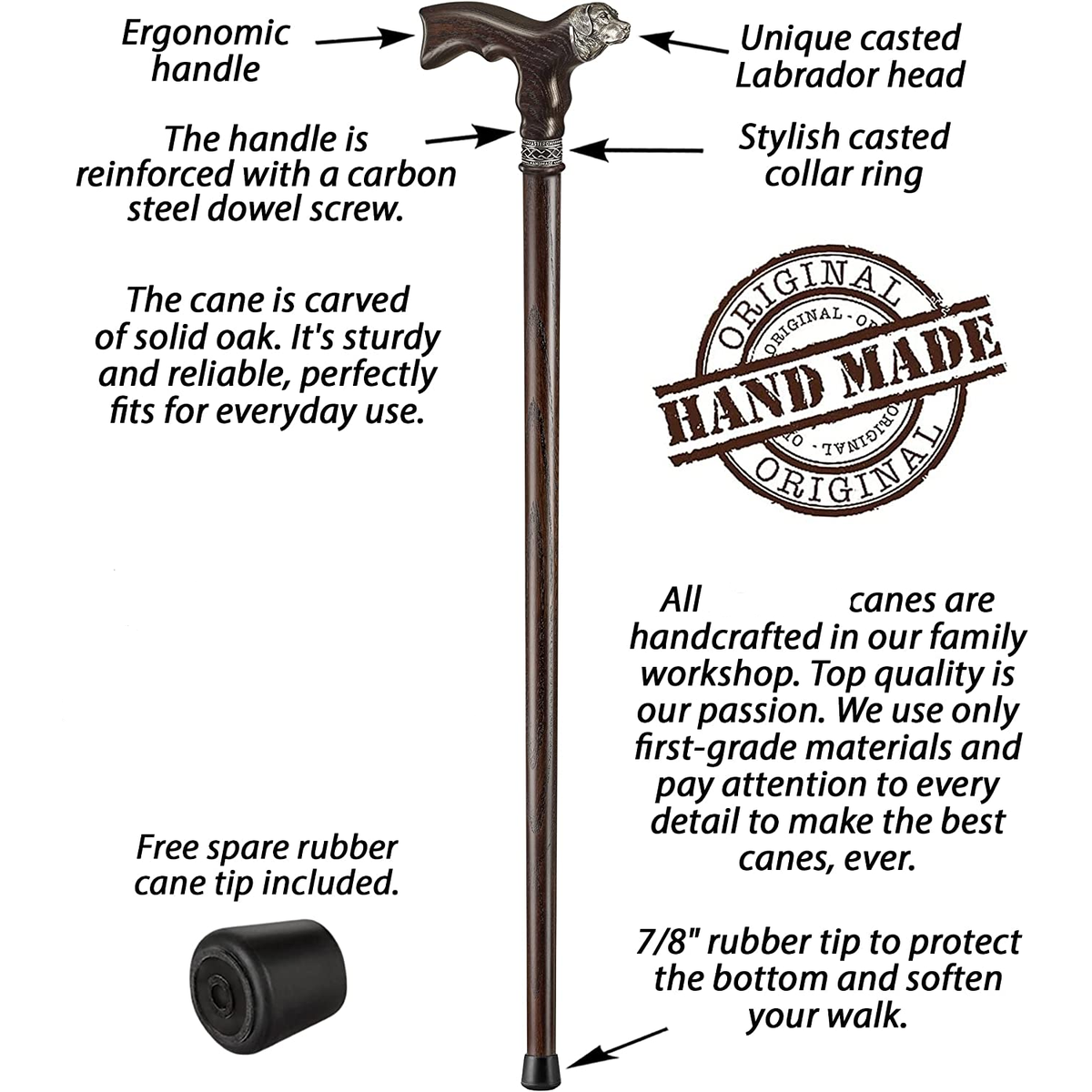 Golden Retriever Or Labrador Cane Or Walking Stick
