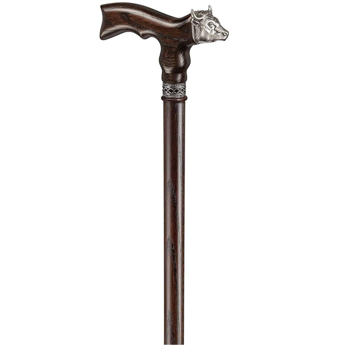 Hand Made Solid Oak Bull Cane - Custom Lengths and Colours