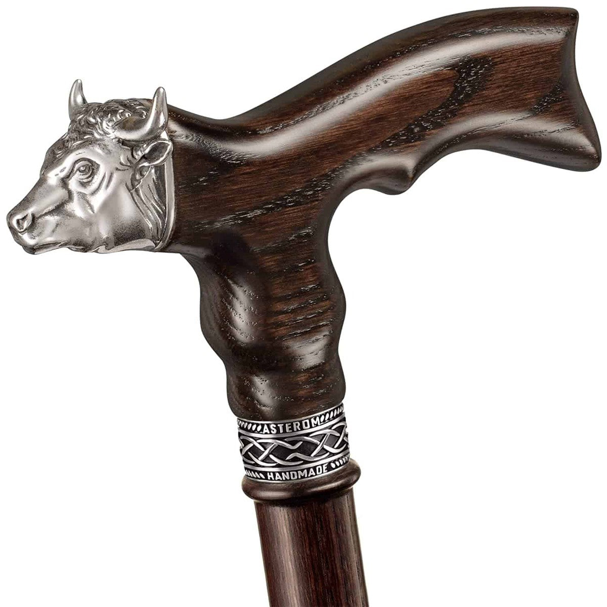 Hand Made Solid Oak Bull Cane - Custom Lengths and Colours