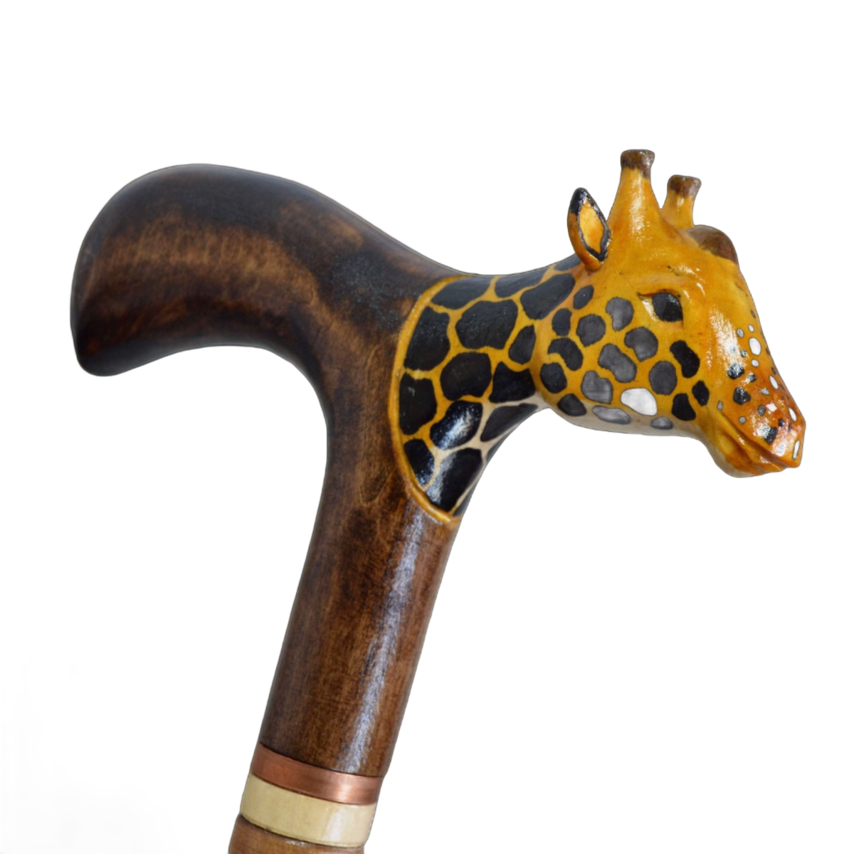 Safari Stroll: Hand Carved Custom Length and Shaft Giraffe Cane