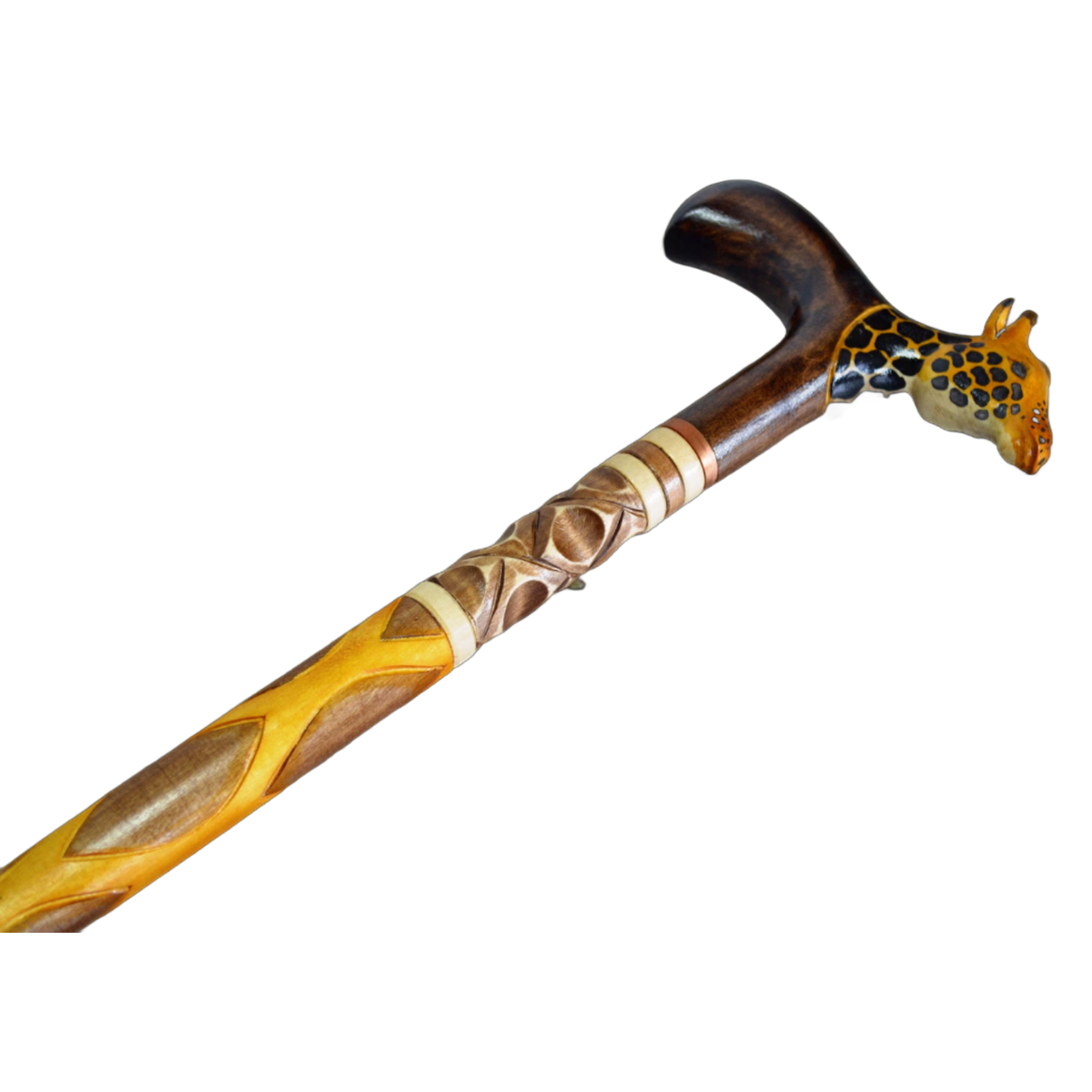 Safari Stroll: Hand Carved Custom Length and Shaft Giraffe Cane