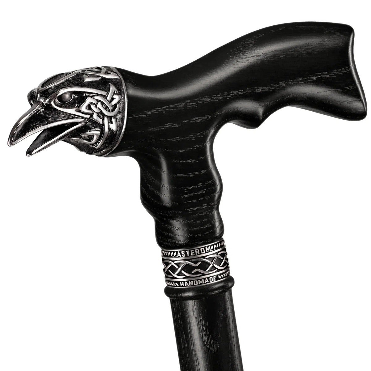 Unique Custom Odens Celtic Raven Walking Stick Or Wooden Walking Cane