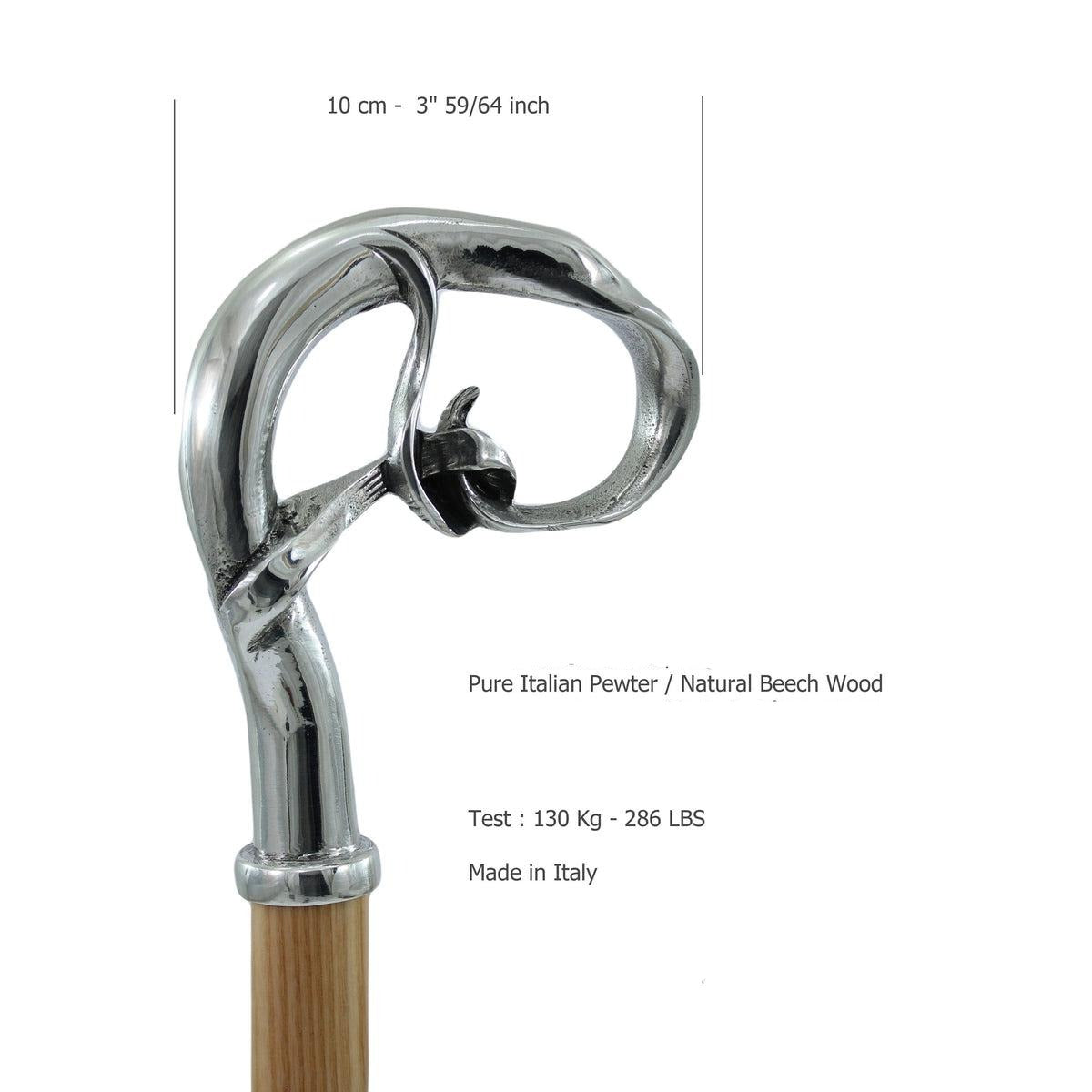 Unique Handmade Elegant Pewter Walking Cane Or Stick