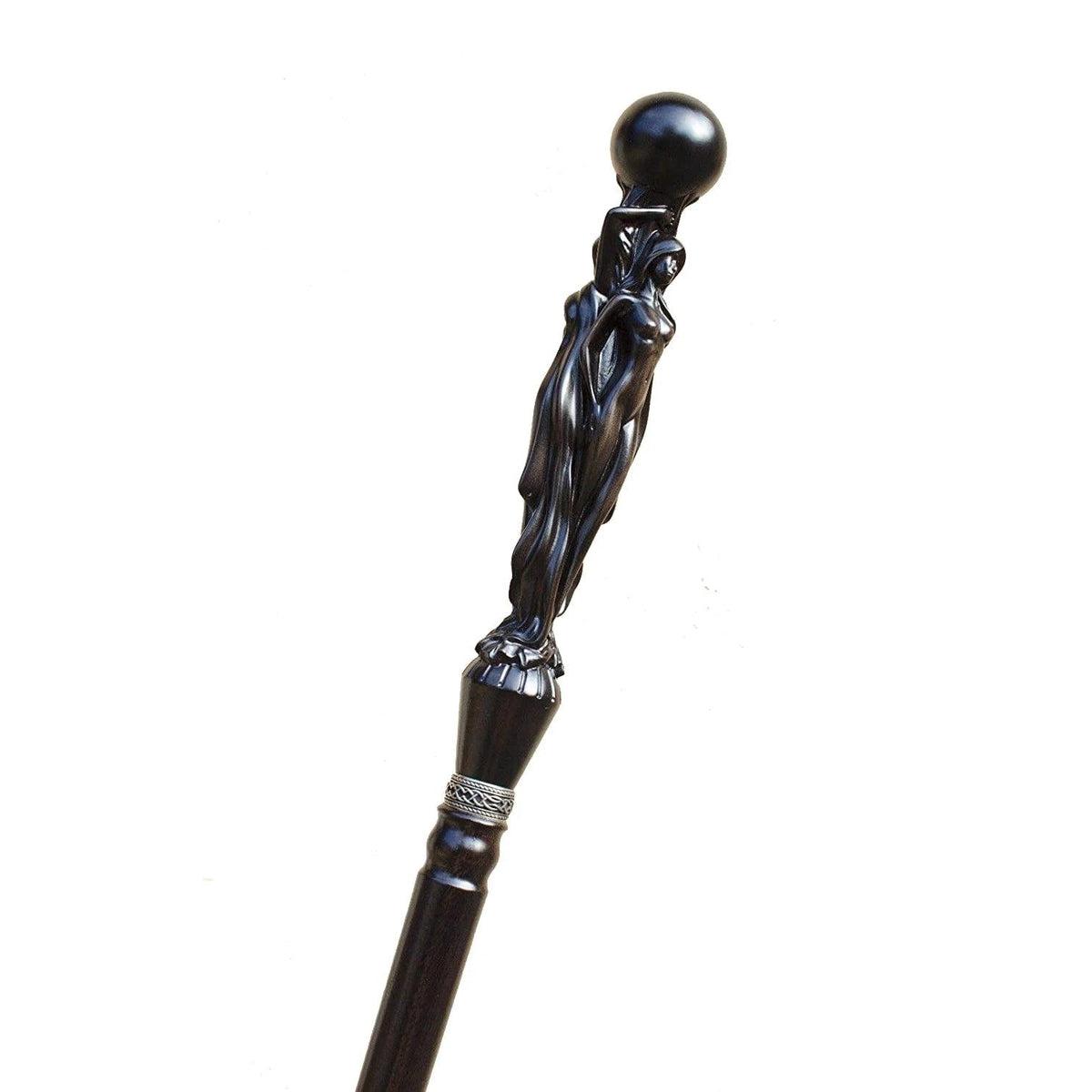 Unique Wooden Hand Carved Twin Nymph Gentleman's Cane