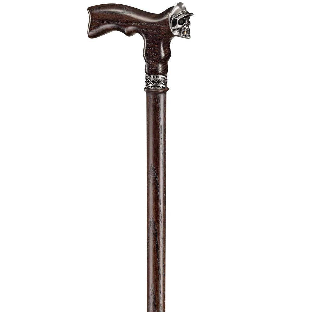 Vanguard Soldier Skull Cane - Custom Made Solid Oak Cool Walking Cane