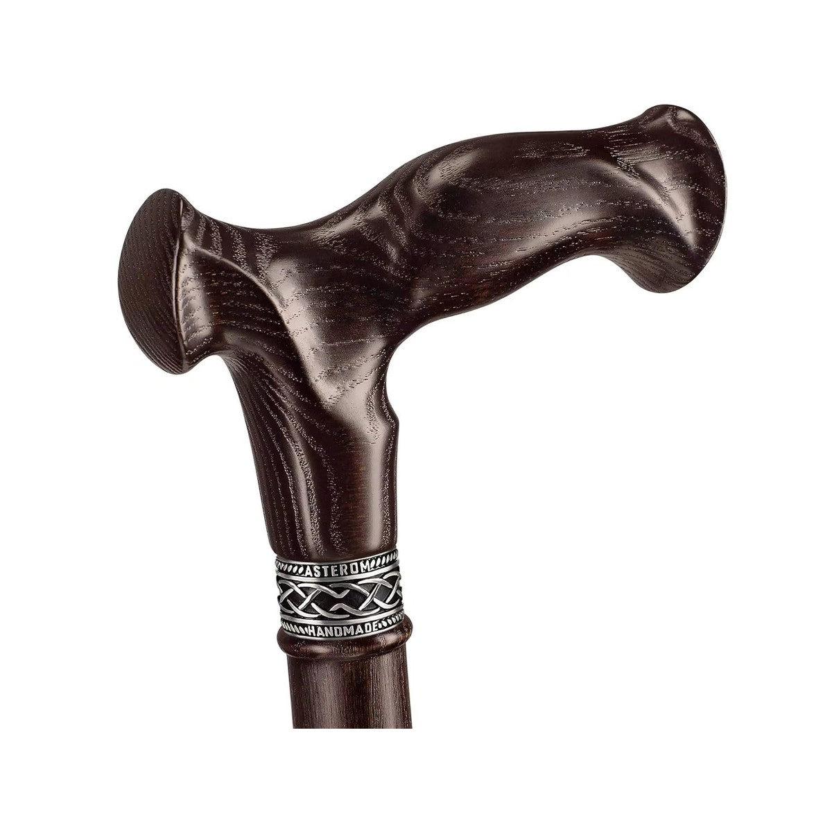 Wooden Solid Oak Ergonomic Cane with Anatomical Handle