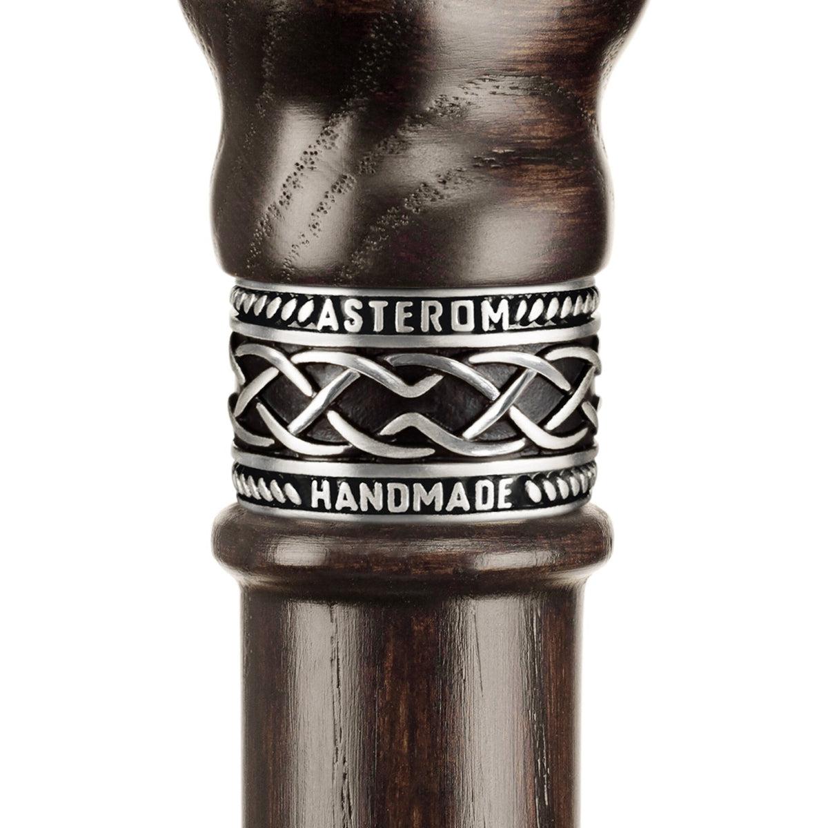 Custom Hand Crafted Wooden Celtic Bear Cane or Walking Stick