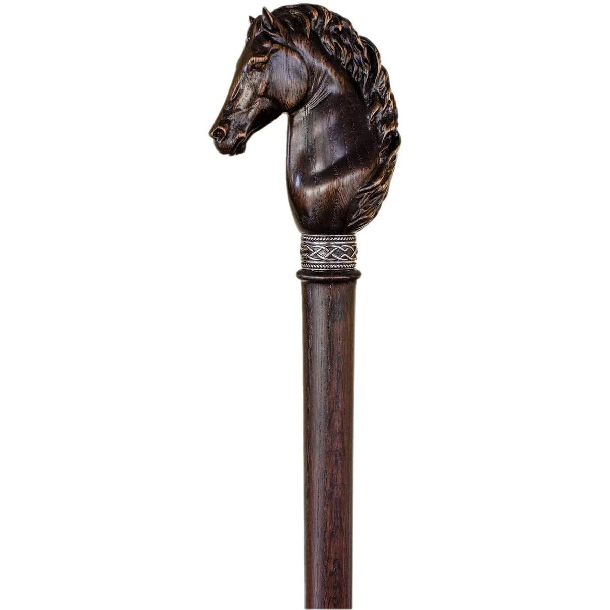 Fashionable Custom Carved Wooden Horse Head Cane or Walking Stick