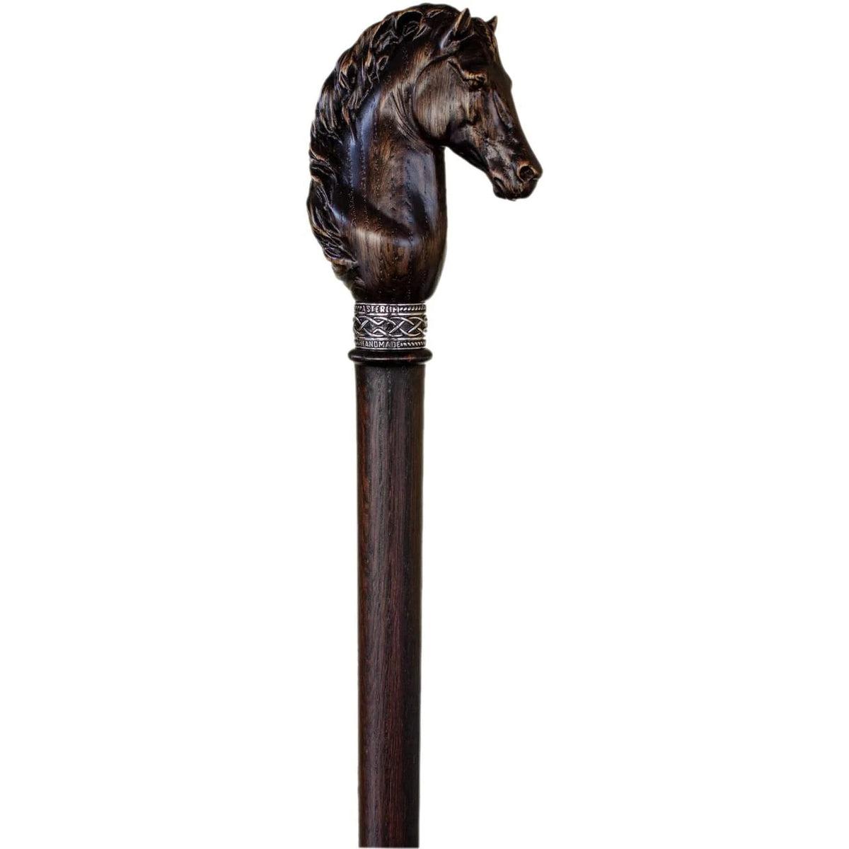 Fashionable Custom Carved Wooden Horse Head Cane or Walking Stick