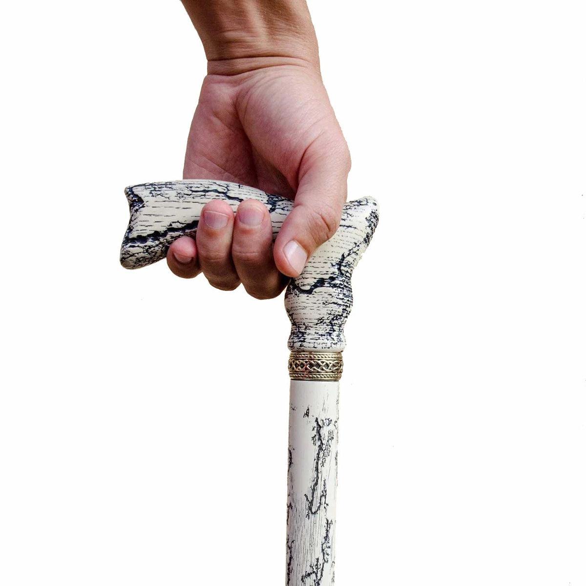 Unique Custom Made Stylish Black and White Lightning Walking Cane or Stick