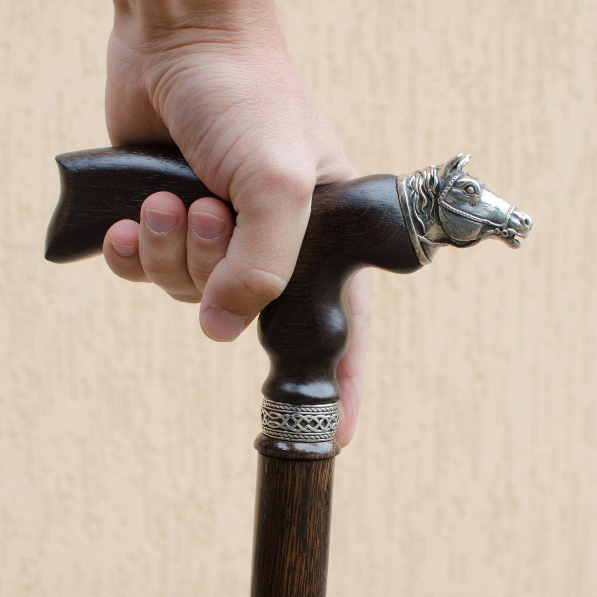 Unique Custom Wooden Horse Cane or Walking Stick