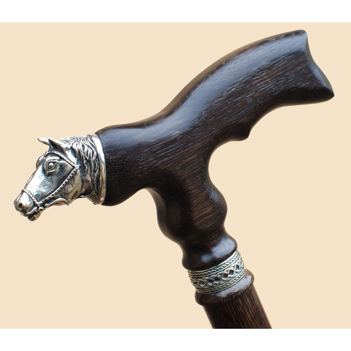 Unique Custom Wooden Horse Cane or Walking Stick