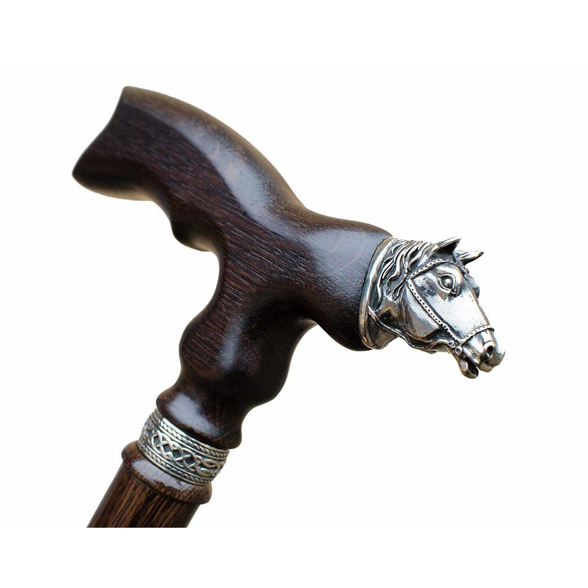 Unique Custom Wooden Horse Cane or Walking Stick