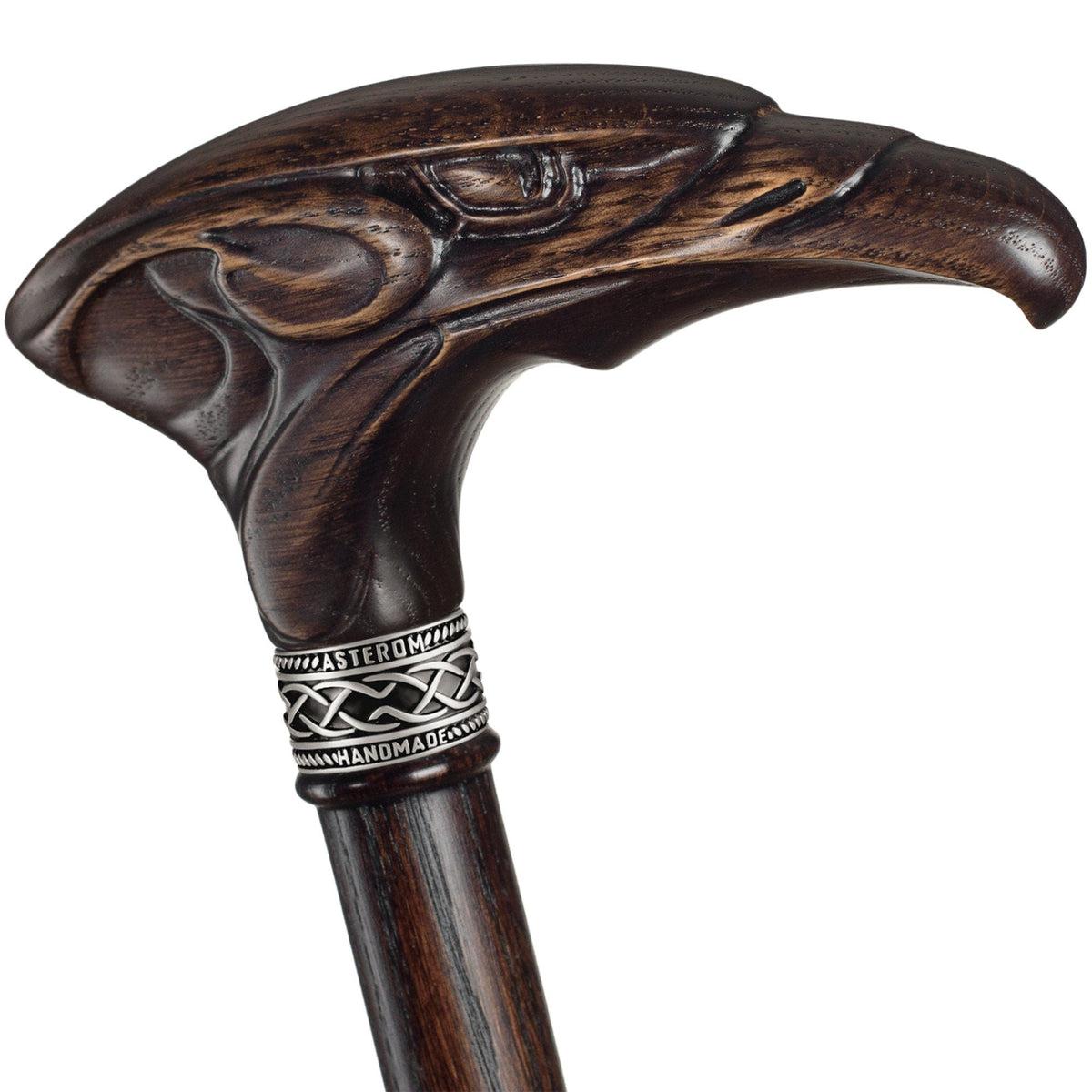 Wooden Eagle Head Cane Hand Carved Walking Stick