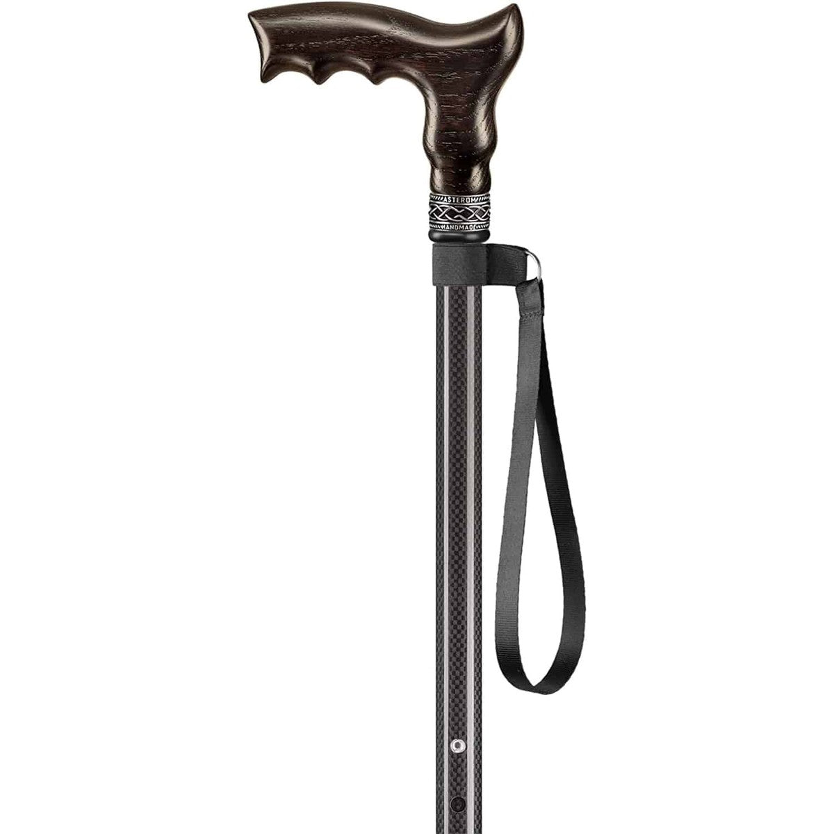 Adjustable Carbon Fiber Cane With Hand Carved Handle