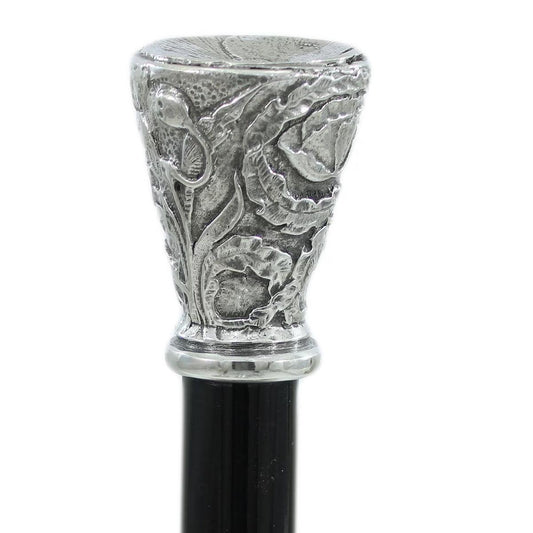 Beautiful Elegant Solid Pewter Conical Flower Stick Or Walking Cane