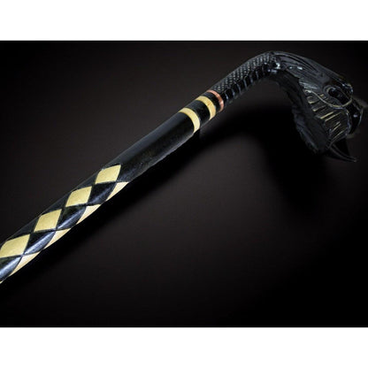 Chinese Dragon Hand-Carved Walking Stick -  Oriental Wooden Cane