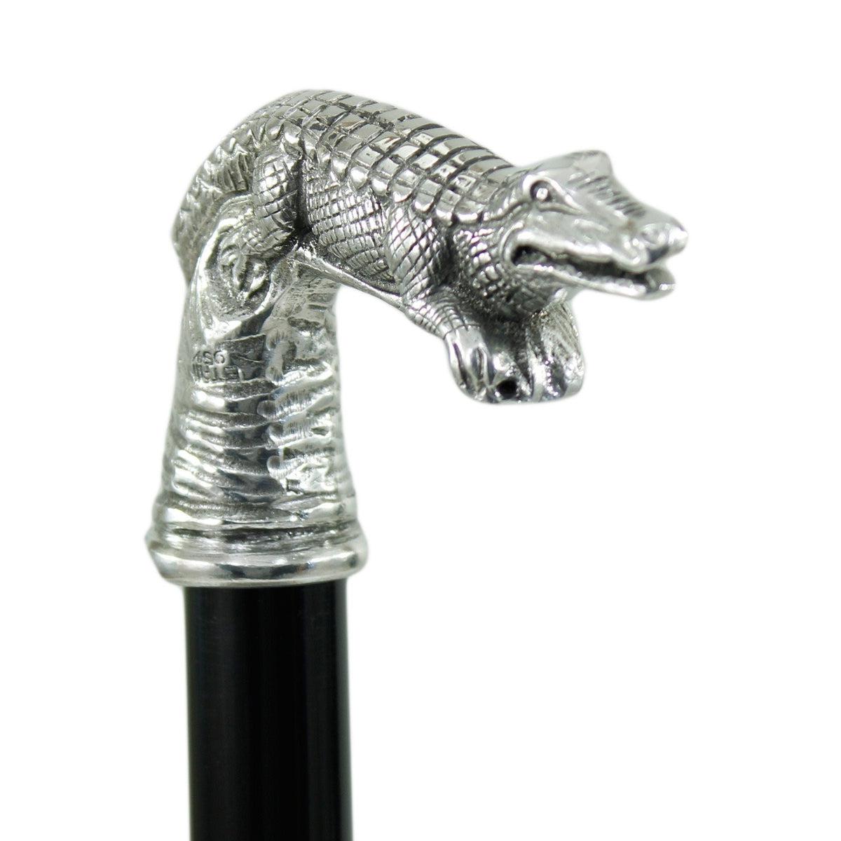 Custom Alligator Cane Or Walking Stick - Handmade In Italy