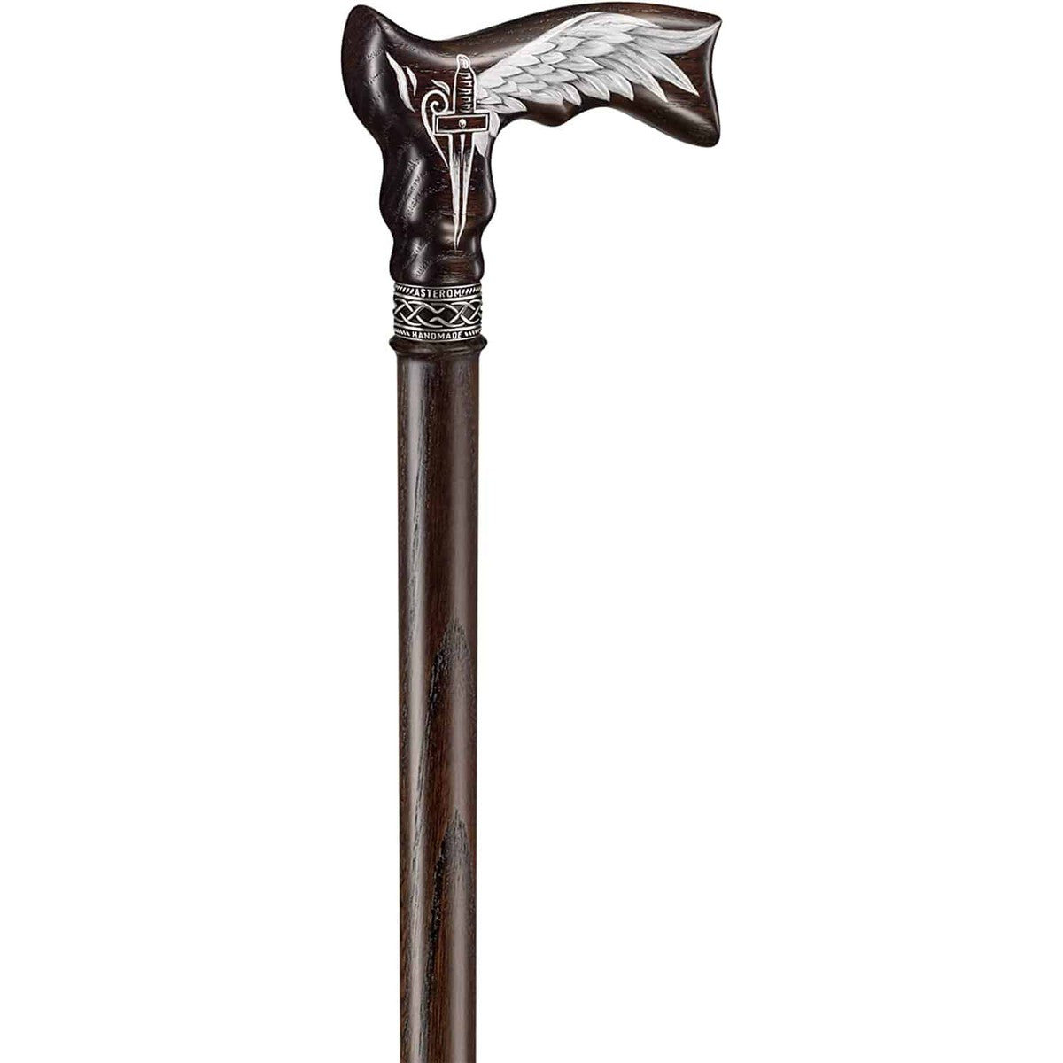 Custom Carved Hand Painted Guardian Angel Winged God Cane