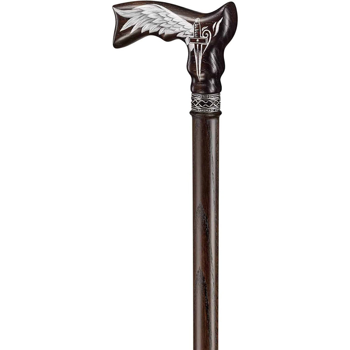 Custom Carved Hand Painted Guardian Angel Winged God Cane