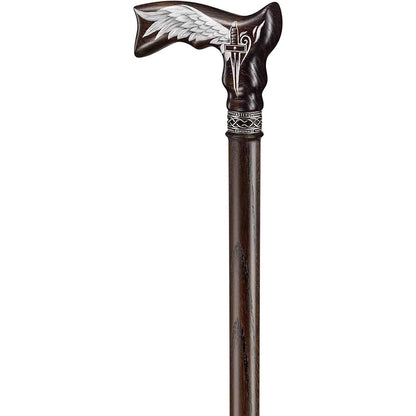 Custom Carved Hand Painted Guardian Angel Winged God Cane