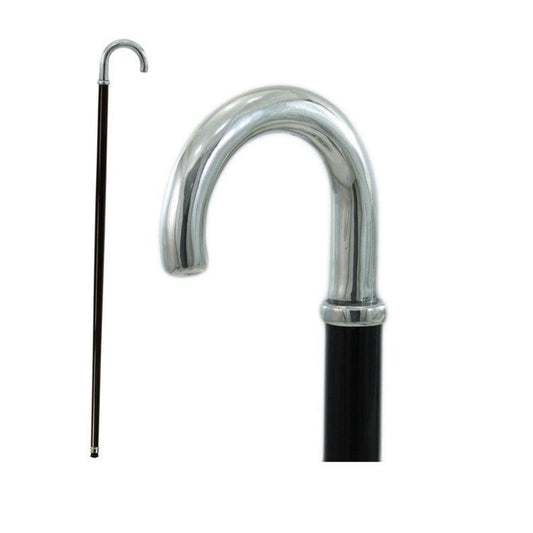 Custom Made Solid Pewter Crook Handle Cane or Walking Stick