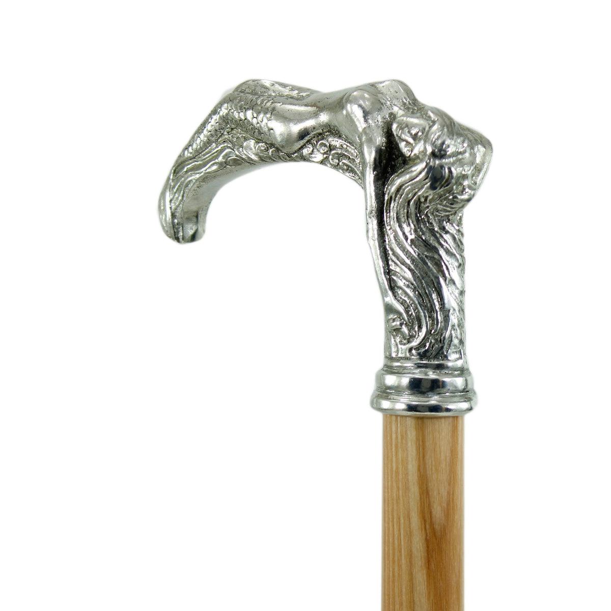 Custom Made Solid Pewter Mermaid Cane or Walking Stick