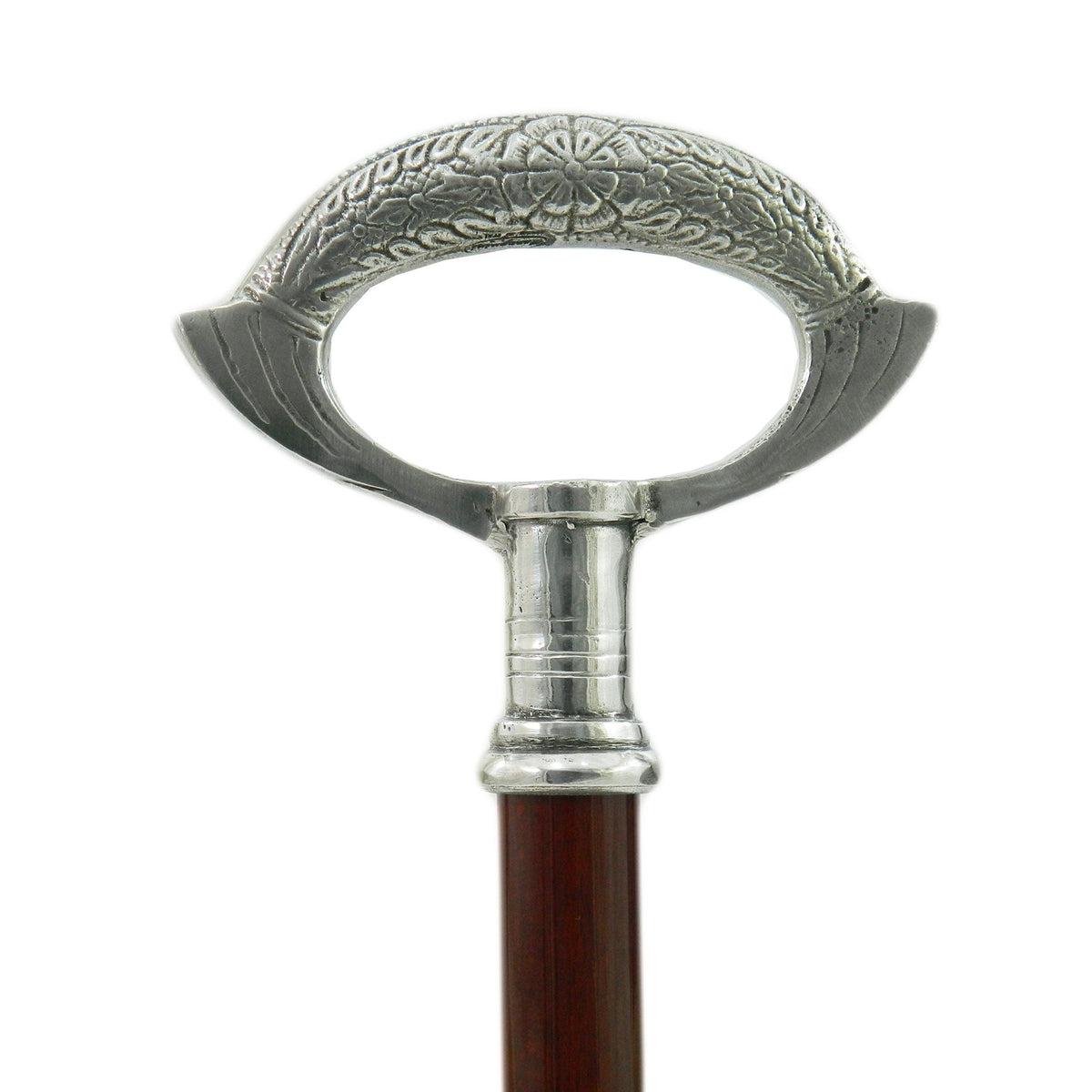 Custom Made Unique Hand Grip Solid Pewter Walking Cane